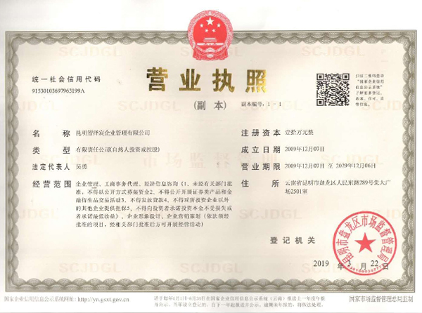 營業(yè)執(zhí)照資質(zhì)證書